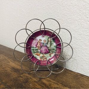 Vintage Brinns Cameo Mini Porcelain Plate Antique Victorian Ornate Hand Painted